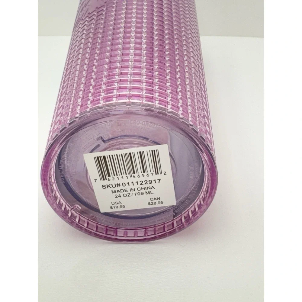 Starbucks 24oz Studded Tumbler Purple Pink Iridescent Cold Cup With‎ Straw 2022